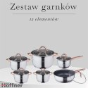 Zestaw garnków stalowych Hoffner, kuchnia indukcja ceramiczna 12 el.