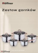 Zestaw garnków stalowych /kuchnia indukcja gazowa ceramiczna Hoffner 10 el.